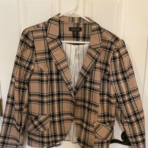 Rachel Zoe Tan and Black Plaid Blazer